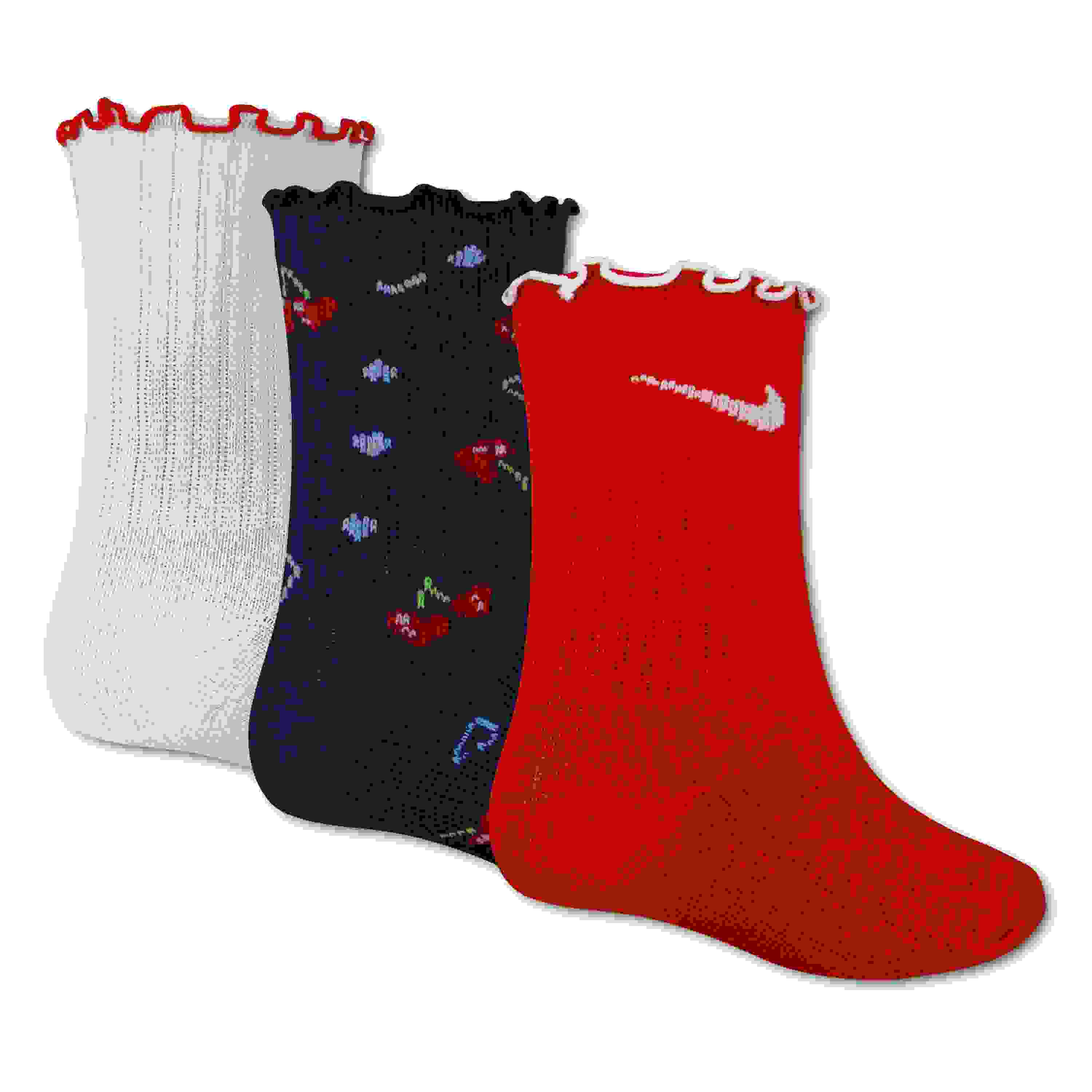 Nike Cherry Lettuce Micro Crew Girls' Socks
